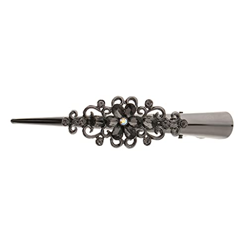 Krokodil-Haarspangen aus Metall mit Strasssteinen, für Damen, Schwarz von Suammiitstrieadea