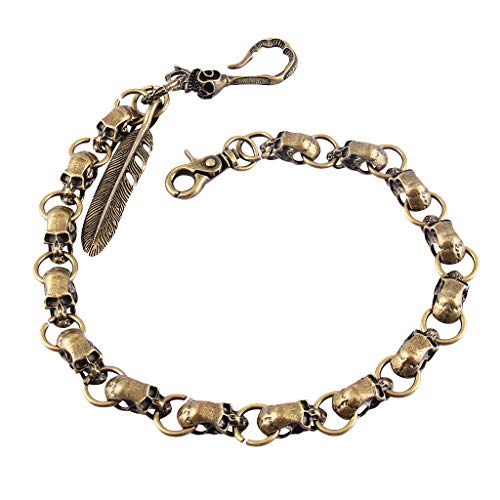 Suammiitstrieadea Hip Hop Totenkopf Punk Kette Legierung Schmuck Hose Geldbörse Hose Antiksilber, antique bronze, 57 cm, Siehe Beschreibung von Suammiitstrieadea