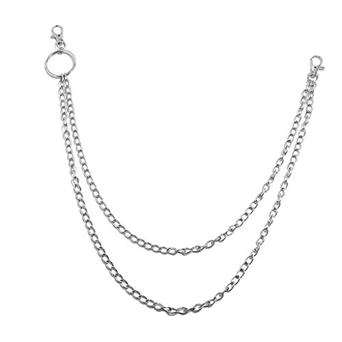 Suammiitstrieadea Unisex Metall Geldbörse Kette Jeans Biker Rocker Doppellagige Halskette 1 Schicht, 2-lagig, 2 Layer, Siehe Beschreibung von Suammiitstrieadea