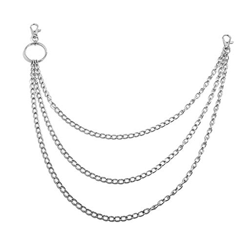 Suammiitstrieadea Unisex Metall Geldbörse Kette Jeans Biker Rocker Doppellagige Halskette 1 Schicht, 3-lagig, 3 Layer, Siehe Beschreibung von Suammiitstrieadea