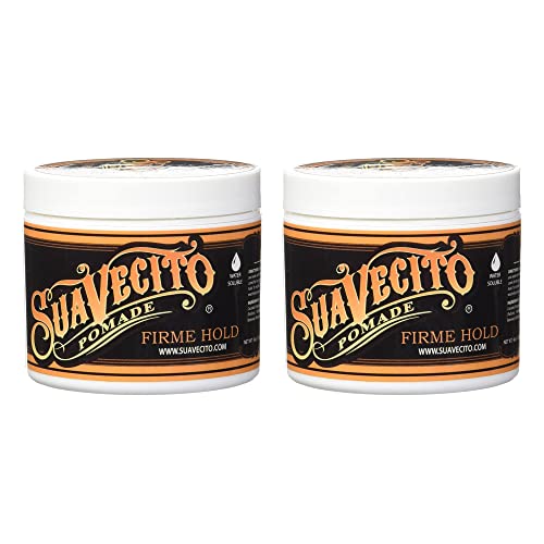 Suavecito Firme Strong Hold Pomade, Strong Hold Pomade For Men, Medium Shine Water Based Wax Flake Free Hair Gel, 4oz/113g x 2 von Suavecito