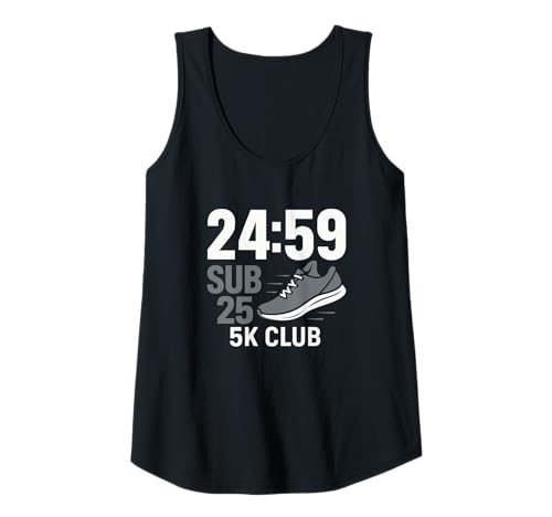 Damen 24: 59 Sub-25 5K Club Running, unter 25 Minuten Tempo Ziel Tank Top Damen 24: 59 Sub-25 5K Club Running, unter 25 Minuten Tempo Ziel Tank Top von Sub 25 Run Club