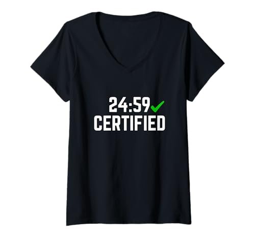 Damen 24:59 Certified Sub-25 5K Running T-Shirt mit V-Ausschnitt von Sub 25 Running