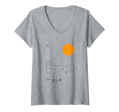 Damen Weniger ist mehr – Barcelona Pavilion Minimalistische Architektur T-Shirt mit V-Ausschnitt Damen Weniger ist mehr – Barcelona Pavilion Minimalistische Architektur T-Shirt mit V-Ausschnitt von Sub88 Studio