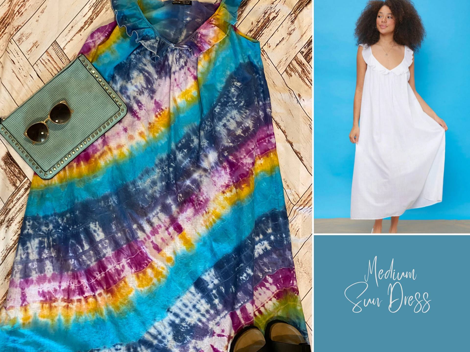 Batik Maxikleid - Damen Xs. Tie Dye Kleid. Hippie Boho Cover Up. Tunika von SubUrbanTieDye