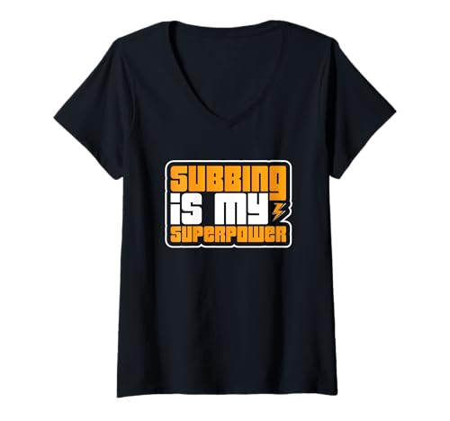 Damen Subteaching Teaching Subbing ist Meine Superkraft T-Shirt mit V-Ausschnitt Damen Subteaching Teaching Subbing ist Meine Superkraft T-Shirt mit V-Ausschnitt von Subbing Is My Superpower Subbing Gift