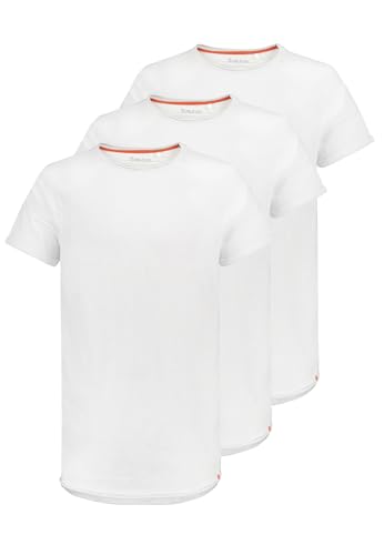 Sublevel 3er Pack Herren Basic T-Shirt mit Rundhals und Rollkante, Farben:Weiß-3, Größe:XXL von Sublevel