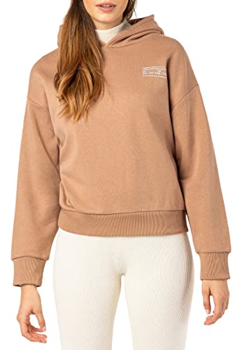 Sublevel Damen Basic Pullover Hoodie mit Mini-Print Brown L von Sublevel