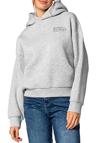 Sublevel Damen Basic Pullover Hoodie mit Mini-Print Light-Grey L von Sublevel