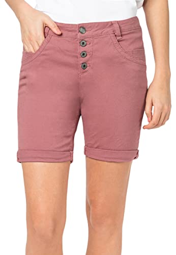 Sublevel Damen Bermuda-Shorts mit Aufschlag & Knopfleiste Dark-Rose XS von Sublevel