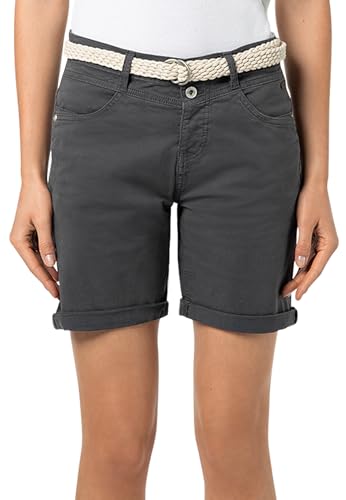 Sublevel Damen Bermuda Shorts mit Gürtel, Sommerhose bequem und atmungsaktiv Dark-Grey S von Sublevel