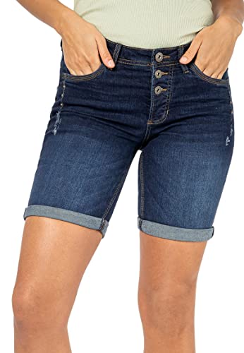 Sublevel Damen Jeans Bermuda-Shorts mit Denim Aufschlag Blue XS von Sublevel