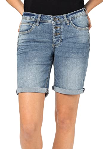 Sublevel Damen Jeans Bermuda-Shorts mit Denim Aufschlag Light-Blue M von Sublevel