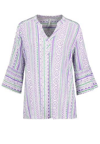 Sublevel Damen Bluse mit V-Ausschnitt und Trompetenärmeln, Ethno-Muster, Farben:Lila, Größe:M von Sublevel