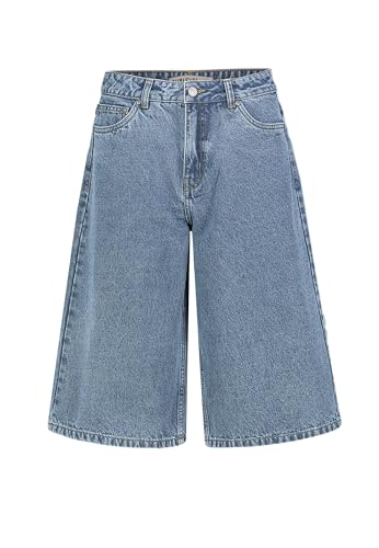 Sublevel Damen Capri Jeans Baggy Fit mit weitem Bein 5-Pocket, Farben:Blau, Größe:M von Sublevel
