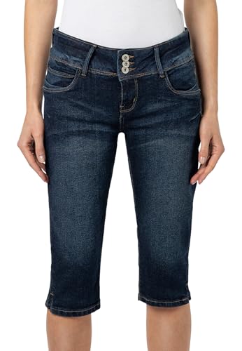 Sublevel Damen Capri Jeans Stretch-Hose aus Ring-Denim Dark-Blue L von Sublevel