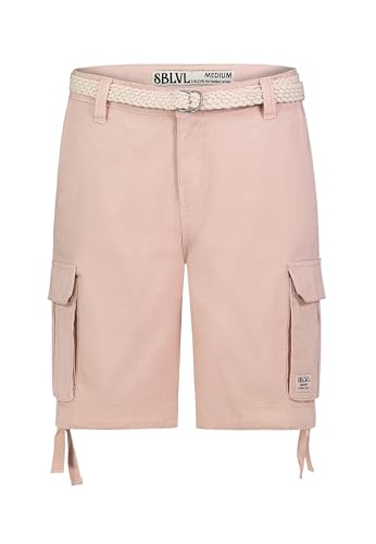 Sublevel Damen Cargo Shorts mit Flechtgürtel Chino Bermuda mit Seitentaschen, Farben:Rosa, Größe:L von Sublevel
