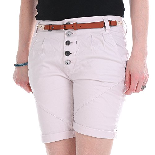 Sublevel Damen Chino Bermuda Shorts mit Knopfleiste Rose XS von Sublevel