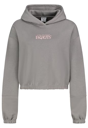 Sublevel Damen Cropped Hoodie mit Backprint Grey S von Sublevel