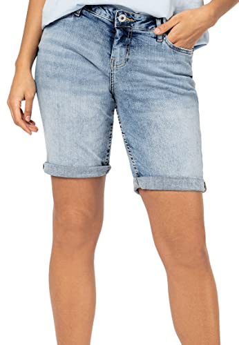 Sublevel Damen Denim Jeans Bermudas Kurze Hose mit Aufschlag Light-Blue XS von Sublevel