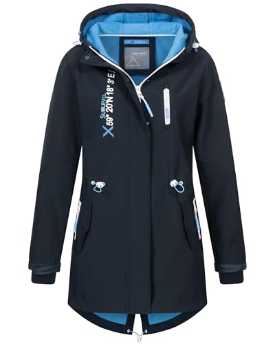 Damen Frühlings Jacke Softshell Outdoor Regen Übergangs Softshelljacke, Farbe:Navy, Größe:L 40 von Sublevel