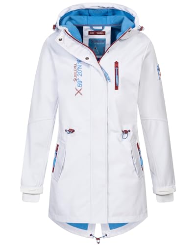 Damen Frühlings Jacke Softshell Outdoor Regen Übergangs Softshelljacke, Farbe:Weiß, Größe:M 38 von Sublevel