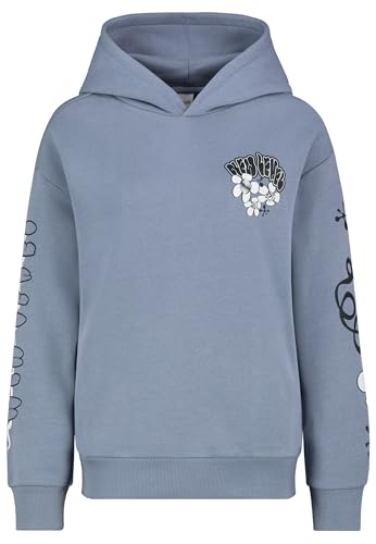 Sublevel Damen Hoodie, Oversized, mit Backprint und Ärmelprints, locker geschnitten, vielseitig kombinierbar, trendiges Design Middle-Blue XS von Sublevel