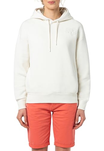 Sublevel Damen Hoodie 3D Alloverprint, unifarben, Kängurutasche, Kapuze White XS von Sublevel