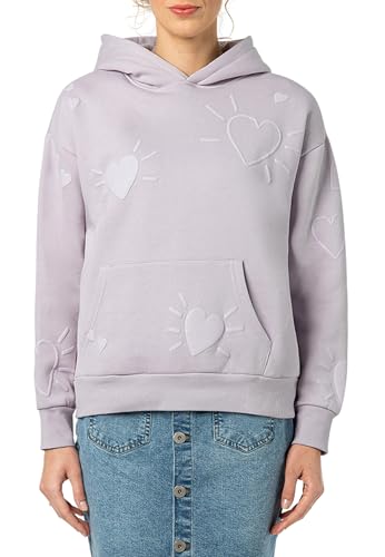 Sublevel Damen Hoodie 3D Print, Kängurutasche Light-Purple S von Sublevel