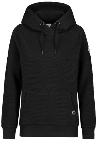 Sublevel Damen Hoodie Kapuzen-Sweatshirt LSL-489 Pullover mit Zopfmuster Black S von Sublevel