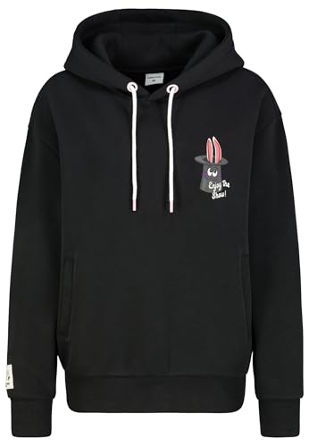 Sublevel Damen Hoodie Kapuzenpullover mit Rückenprint Kapuze dark-grey XS von Sublevel