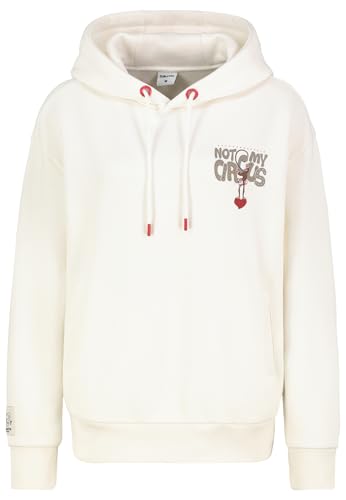 Sublevel Damen Hoodie Kapuzenpullover mit Rückenprint Kapuze white XS von Sublevel