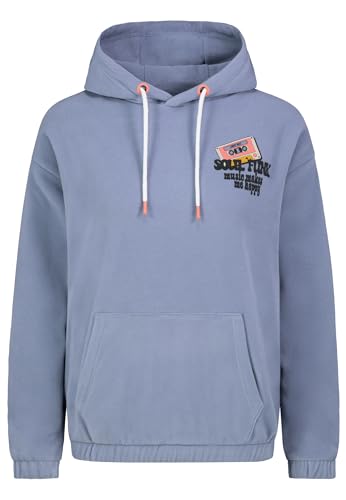 Sublevel Damen Hoodie – Warmer Fleece Hoodie mit kreativem Cartoon Backprint Middle-Blue S von Sublevel