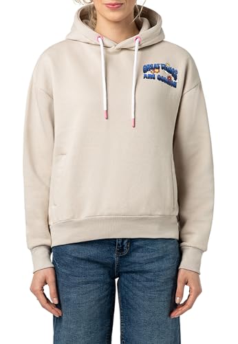 Sublevel Damen Hoodie mit Sommer-Backprint Light-beige L von Sublevel