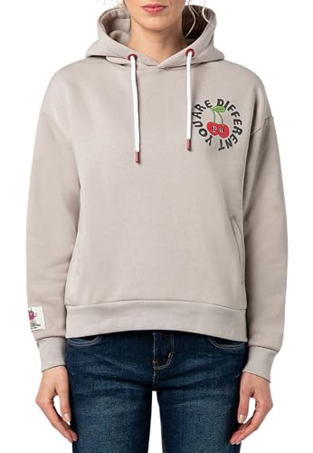Sublevel Damen Hoodie mit Sommer-Backprint beige L von Sublevel