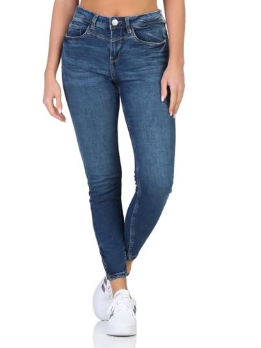 Sublevel Damen Hose Stretch-Jeans LSL-458 Röhre Skinny Schmales Bein Middle Blue Denim S von Sublevel