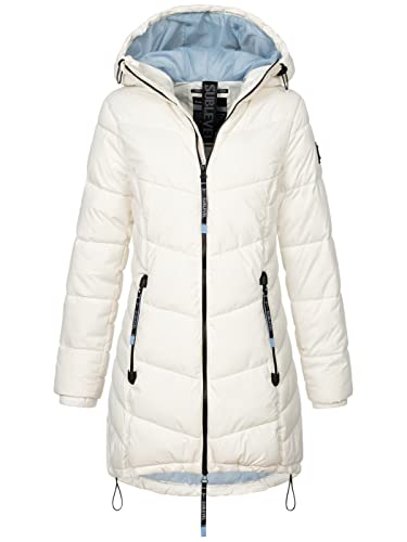 Sublevel Damen Jacke Steppmantel LSL-412 mit gefütterter Kapuze offwhite L von Sublevel