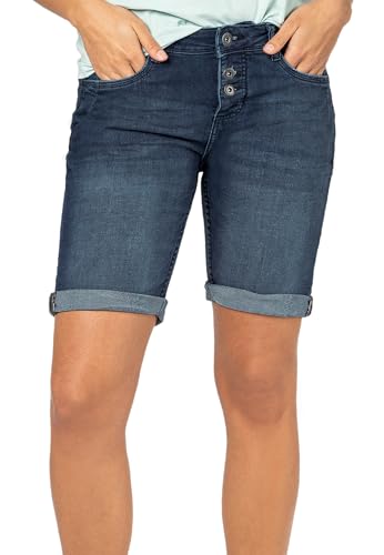 Sublevel Damen Jeans Bermuda Shorts Kurze Hose Dark-Blue L von Sublevel