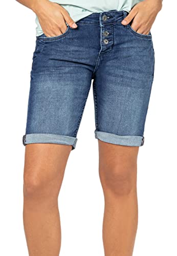 Sublevel Damen Jeans Bermuda Shorts Kurze Hose Dark-Blue XL von Sublevel