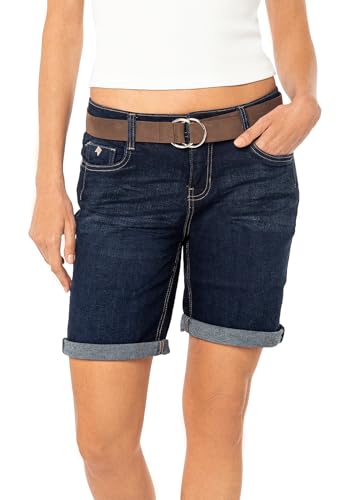 Sublevel Damen Jeans Bermuda-Shorts mit Veloursleder Gürtel Blue XXL Sublevel Damen Jeans Bermuda-Shorts mit Veloursleder Gürtel Blue XXL von Sublevel