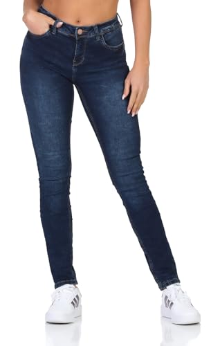 Sublevel Damen Jeans Hose Asjulia LSL-469 Skinny schmales Bein Dark Blue Denim D271 L von Sublevel