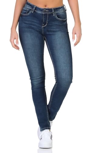 Sublevel Damen Jeans Hose Asjulia LSL-469 Skinny schmales Bein Middle Blue Denim M282 XL von Sublevel