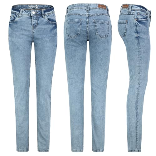 Sublevel Damen Jeans Hose Jeanshose Röhre Slim Fit Denim Stretch Hose, Farbe:Hellblau, Größe:M 38 von Sublevel