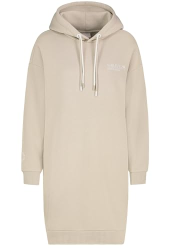 Sublevel Damen Kapuzen-Sweatkleid LSL-455 Oversize Longshirt Light Beige XS von Sublevel