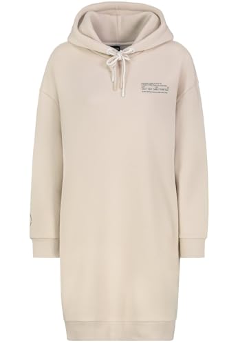 Sublevel Damen Kapuzen-Sweatkleid Oversize Longshirt LSL-455 Light Beige M von Sublevel