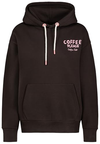 Sublevel Damen Kapuzenpullover Hoodie mit Getränkeprint, Kängurutasche Brown S von Sublevel