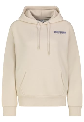 Sublevel Damen Kapuzenpullover Hoodie mit Rücken-Print, Kängurutasche Light-beige XL von Sublevel