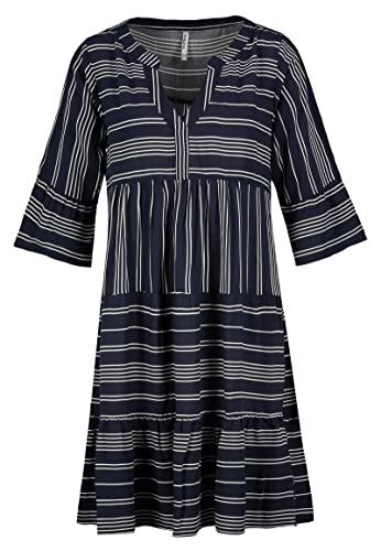 Sublevel Damen Kleid Strandkleid Sommerkleid 100% Viskose MIT Volants, Hosengröße:M / 38, Farbe:Dark Blue design01 von Sublevel