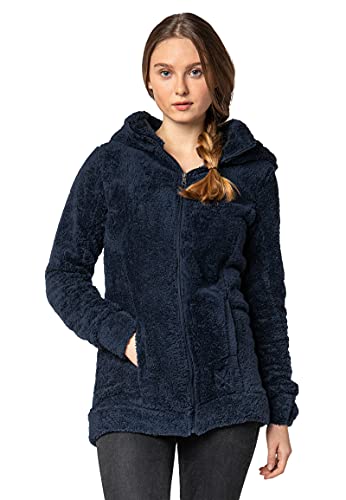 Sublevel Damen Fleece-Mantel: Kuschelige Teddyfleece Kapuzenjacke, Langarm, Warm und Bequem, Freizeitjacke in Schwarz, Rosa, Weiß, Grau dark-blue S von Sublevel