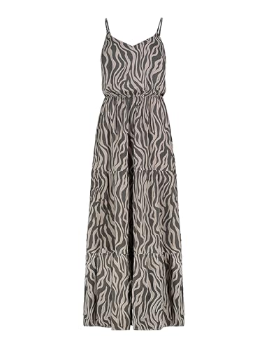 Sublevel Damen Maxikleid mit Leopardenprint und Volants, Farben:Dunkelgrau, Größe:M von Sublevel